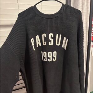 PacSun Black Crewneck Sweater with White Lettering
